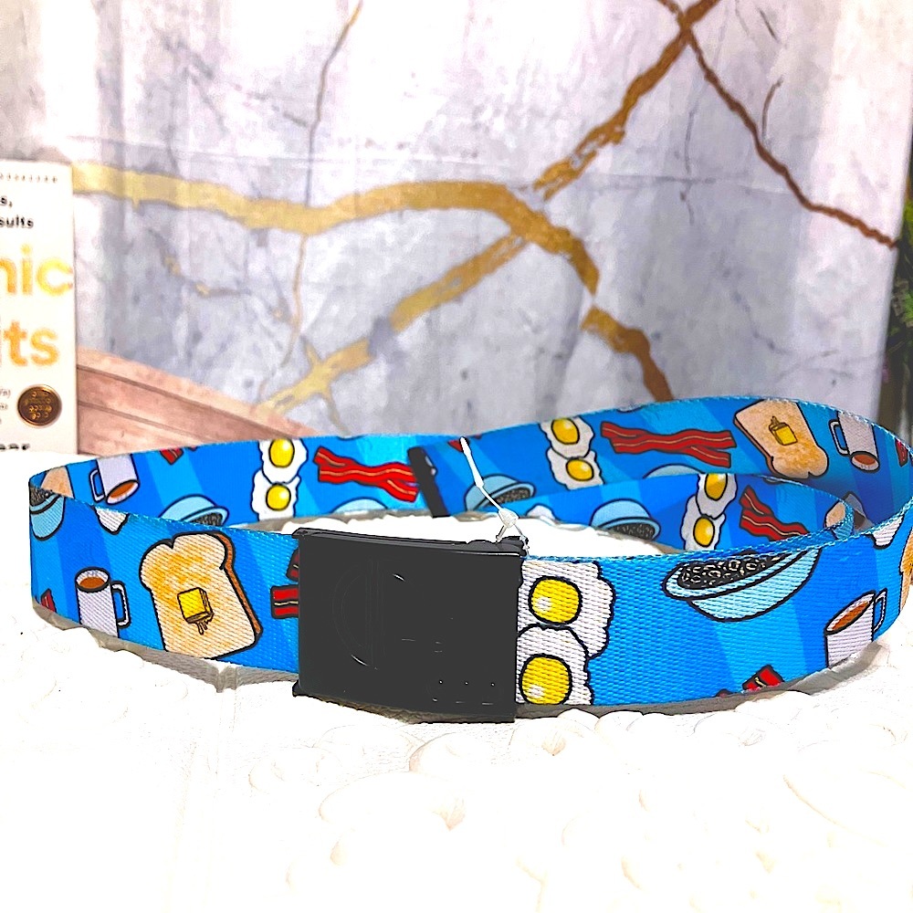 Whimsical Canvas belt Breakfast Toast unisex